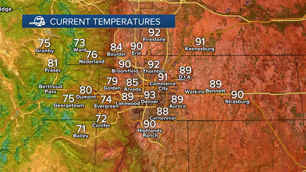 Current Front Range temperatures